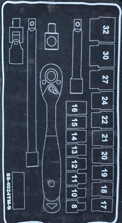 جعبه بکس ۲۴ پارچه واستر VASTER تایوانی ۱/۲ اینچ - متعلقات جعبه بکس واستر تایوان ۲۴ پارچه